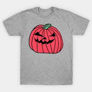 Big Red Halloween Horror Pumpkin T-Shirt